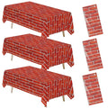 Red Brick Tablecloth Decorations 3-Pack - Party Table Cover & Backdrop