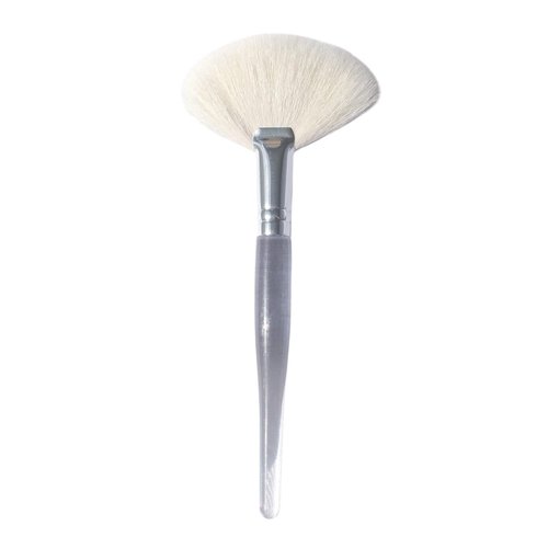 Natural Fluffy White Goat Hair Soft Fan Brush For Skincare And Esthetician (Large)