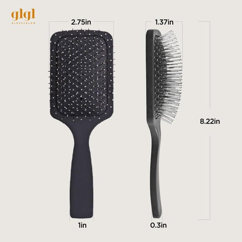 GLGL Premium Metal Bristle Hair Brush - Ergonomic Scalp Massager & Detangler for All Hair Types | Wet & Dry Use