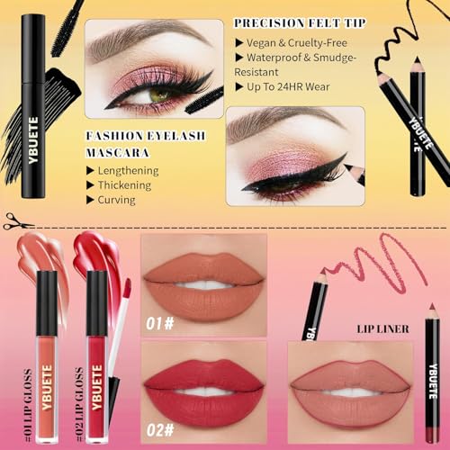 Pink Beginner Makeup Kit for Teens & Women with 32 Eyeshadows & Cosmetics Case - Includes Lip Gloss, Mascara, Brushes, Mirror