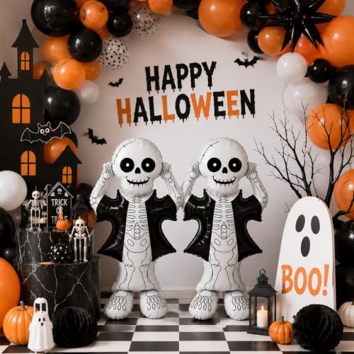Large Self-Standing Skeleton Balloons for Halloween Party Decorations - 2 Pack