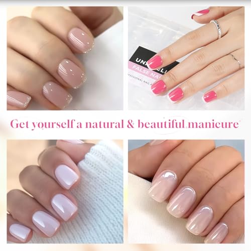 UNA GELLA Extra Short Square Gel Nail Tips A02 - Deep Matte Finish, 312pcs