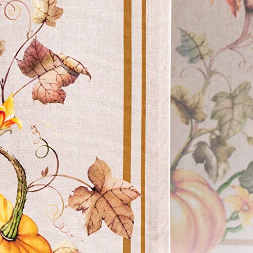 Potiron Maison d'Hermine 100% Cotton Table Runner 14.5x72 Inches - Fall & Holiday Decor