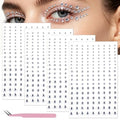 Self Adhesive Face Gems Tattoo Stickers 648pcs Clear Rhinestones for Makeup & DIY