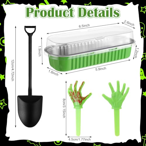 Halloween Zombie Hands Cake Decor Set - Green, 24 Pcs Cake Toppers & Supplies