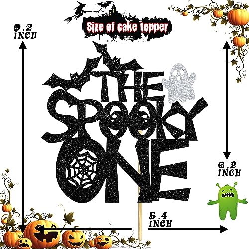 Halloween Ghost Spider First Birthday Cake Topper - Spooky Party Decor
