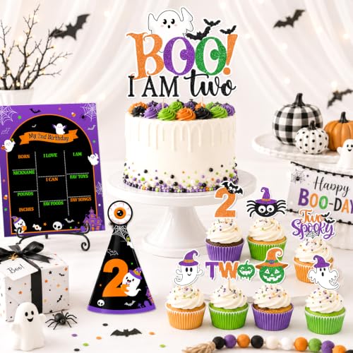 Halloween 2nd Birthday Party Decorations Kit with Balloons & Banner - Boo I’m Two
