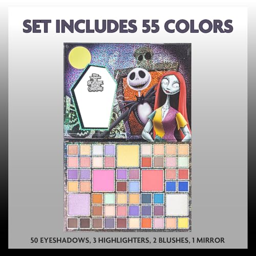 Nightmare Before Christmas Eyeshadow Palette - Multicolor, 50 Shades for Teens & Adults
