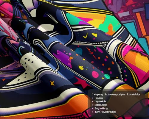 Basketball Shoes Tapestry Wall Decor 90x70in - Sneaker Poster for Room