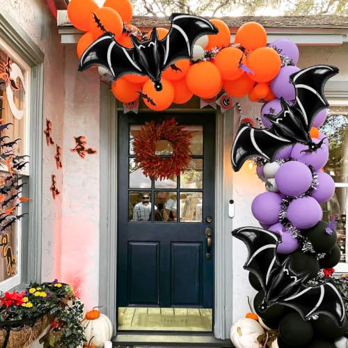 48 Inch Black Bat Balloons Halloween Bat Party Decorations - C-Black1