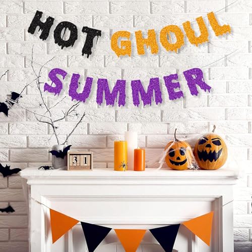 Summerween Banner Glitter Spooky Summer Halloween Photo Booth Decor