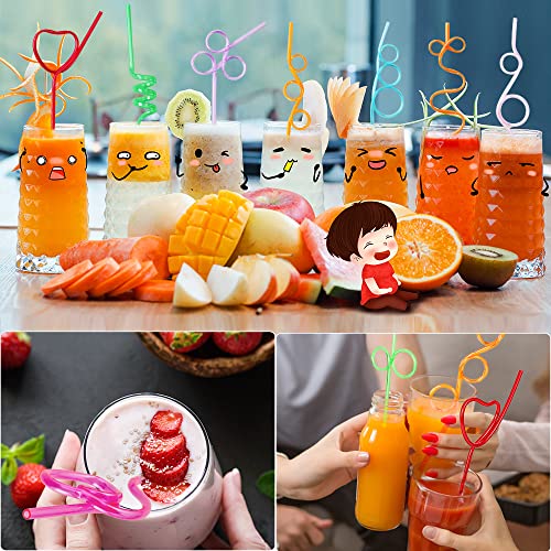 Kids Reusable Crazy Loop Drinking Straws - 24 Pcs, Regular Variation
