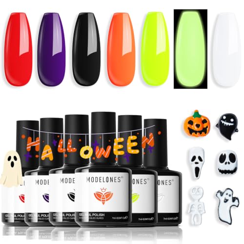 Neon Gel Nail Polish Set - 6 Colors for Halloween - Modelones A-1