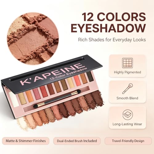 All-in-One Makeup Kit for Women - Set B | 12 Eyeshadow Colors, Foundation, Lipsticks & More