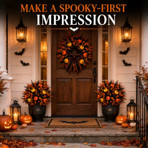 Halloween Artificial Flowers with Pumpkin for Outdoors - Fall Decor - Variation of Halloween-a