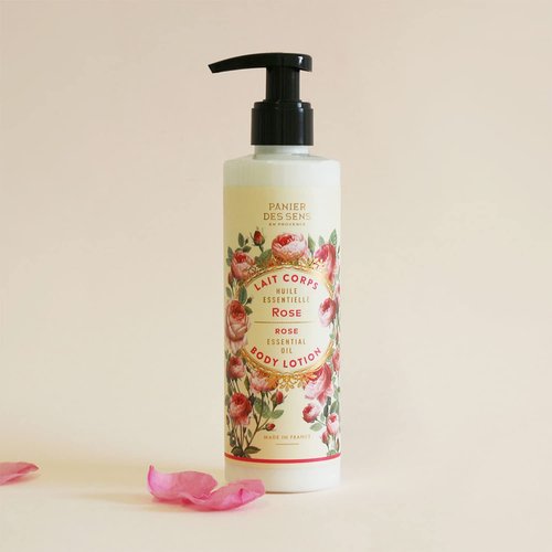 Panier des Sens - Rose Hand & Body Lotion for Dry Skin - Hydrating Cream with Shea Butter & Olive Oil - 8.45 Fl Oz