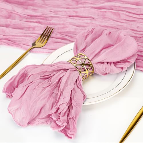 Pink Cheesecloth Napkins 20x20 Inches Set of 50 Boho Rustic Table Linens