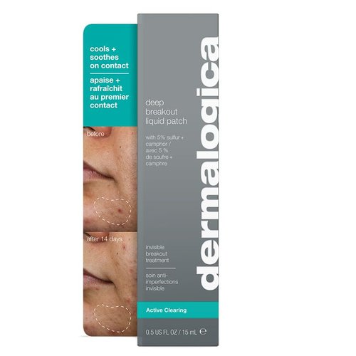 Dermalogica Deep Acne Liquid Patch - Sulfur Acne Treatment with Niacinamide | Invisible Spot Treatment - 0.5 fl oz