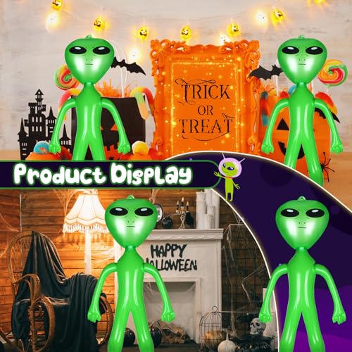 Green Inflatable Alien Balloons - 10 Pack, 18 Inch Halloween Party Decorations