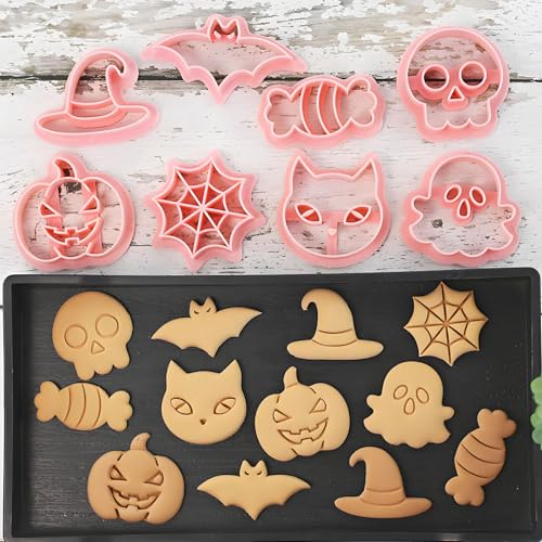 Halloween Bat Cookie Cutter Set - 8Pcs F Variation for Decorations & DIY Baking