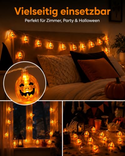 Halloween String Lights 9.8FT 20 LED Orange Battery Operated Fairy Lights