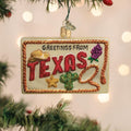 Texas Postcard Glass Ornament for Christmas Tree - Handcrafted Holiday Decoration