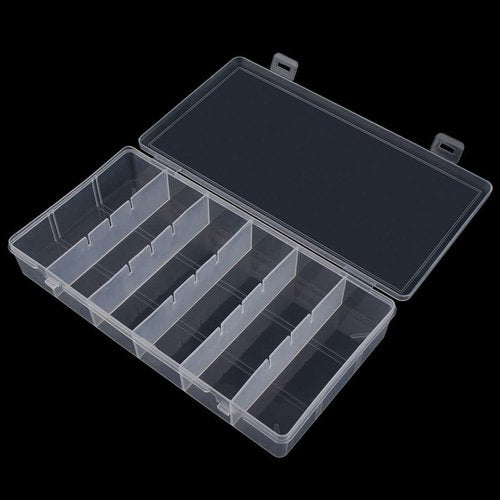 Skiennix Clear Plastic Storage Box - Versatile Organizer for Cosmetics, Jewelry & Hardware (2-Pack)