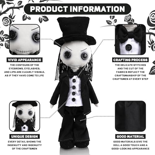 Gothic Haunted Doll - Scary Living Dead Voodoo Doll for Halloween Decor