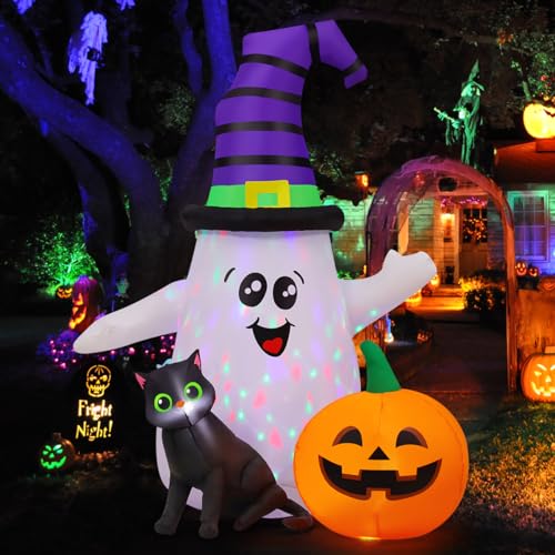5 Ft Halloween Inflatable Ghost Decoration with LED Lights for Outdoor Yard
