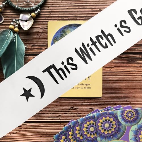 Getting Hitched Bride Sash - White Witchy Celestial Bachelorette Party Accessory
