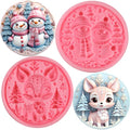 Christmas Silicone Mold Set - Snowman & Elk Cake Decorations I-266