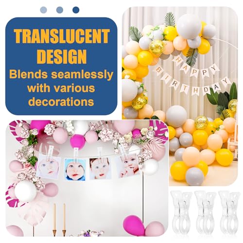 20 Pack Large Balloon Arch Clips - 3.5 Inch Plastic Backdrop Spring Clamps