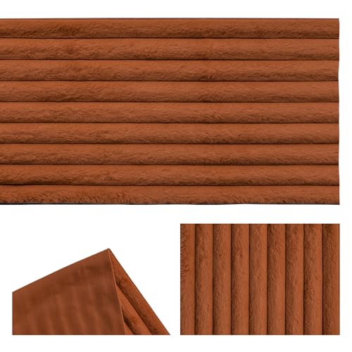 Caramel Plush Faux Fur Jacquard Table Runner 13x72 Inch Holiday Decor