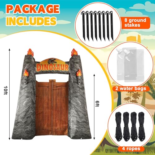 10 Ft Dinosaur Inflatable Arch with LED Lights for Dinosaur Party and Jungle Safari Decor