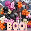 Halloween Balloons Garland Kit with Foil Ghost Spider Bat & Pastel Balloons