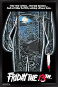 Friday the 13th Wall Poster - Black Framed 22.375 x 34 inches - Modern Room Decor