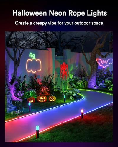 Outdoor Waterproof RGBW Neon Rope Light with App Control - IP65, Flexible Silicone