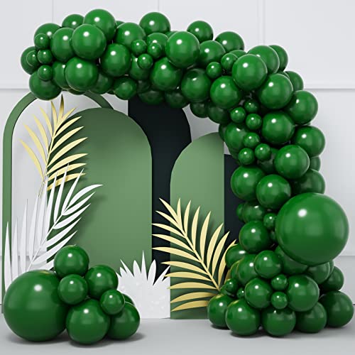 Dark Green Balloons Kit - 87pcs Latex Balloons for Party Decorations, 4 Sizes