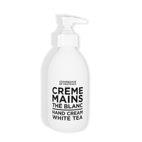 Compagnie de Provence Luxury Hand Cream - White Tea Scent - 10 Fl Oz Glass Pump Bottle