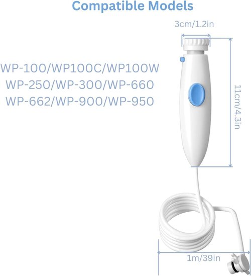 Replacement Hose and Handle for Waterpik Water Flosser, Compatible with Water Pik WP-100 WP-300 WP-660 WP-900 Series Oral Hygiene Accessories Parts