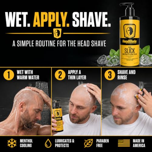 8 Oz HeadShave Shave Cream for Bald Men - Effortless, Cooling, Irritation-Free