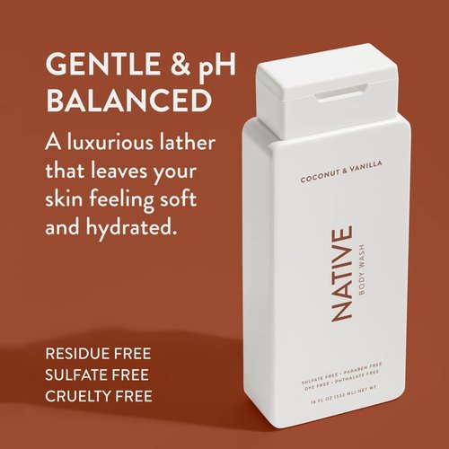 Native Body Wash - Naturally Derived Ingredients for Soft, Hydrated Skin | Coconut & Vanilla, Lavender Rose, Cucumber Mint | 18 oz, Pack of 3