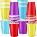 48 Pcs Rainbow Plastic Party Cups - 12 oz Disposable Drinkware, Vibrant Colors