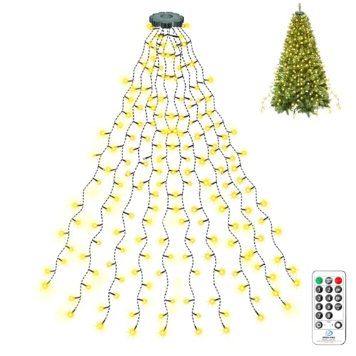 Litogo Christmas Tree Lights 300LED 4.9FT Warm White Fairy Lights with Remote & 8 Modes