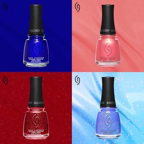Deep Sapphire Blue Nail Polish - Fall From Grace, Long-Lasting, Quick Dry, Shimmer Finish