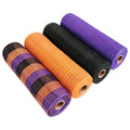 Halloween Poly Mesh Ribbon Rolls - Black, Purple & Orange Wired Edge, 10 Inch x 30 Feet, 4 Pack