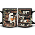 GhostLibr Cute Ghost Reading Mug - Halloween Book Lover Gift, 11oz Black Ceramic Coffee Cup - Variation of THIS listing
