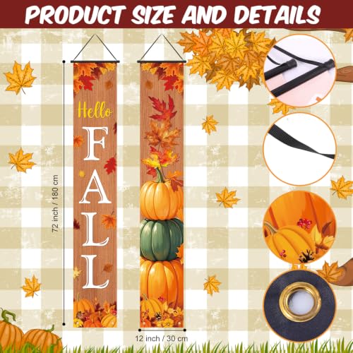 Preboun 12 Pairs Seasonal Door Banner Decorations Set for Fall & Thanksgiving - Variation of THIS listing