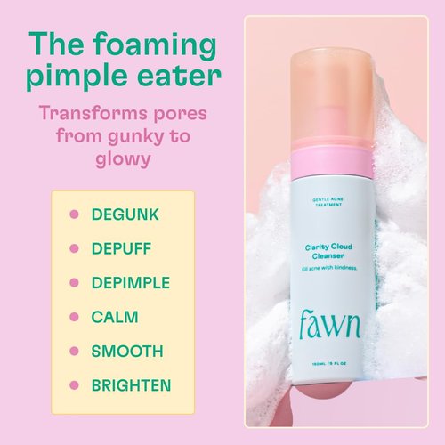 Fawn Clarity Cloud Cleanser - Vegan Facial Cleanser with Glycolic Acid & Tea Tree Oil | 5 Fl Oz