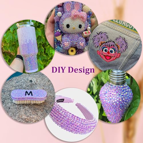 Lavender Purple AB Resin Rhinestones 25,000pcs for Crafts & DIY Projects + Glue